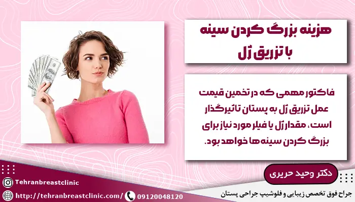 هزینه افزایش سایز سینه با تزریق ژل به سینه