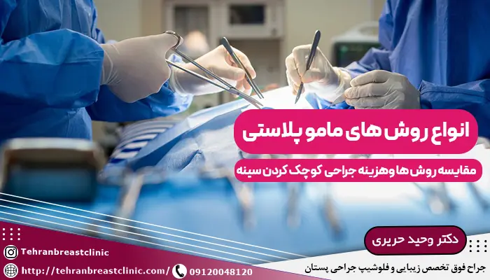 پزشک در حال انجام ماموپلاستی و توضیح در مورد انواع روش های ماموپلاستی