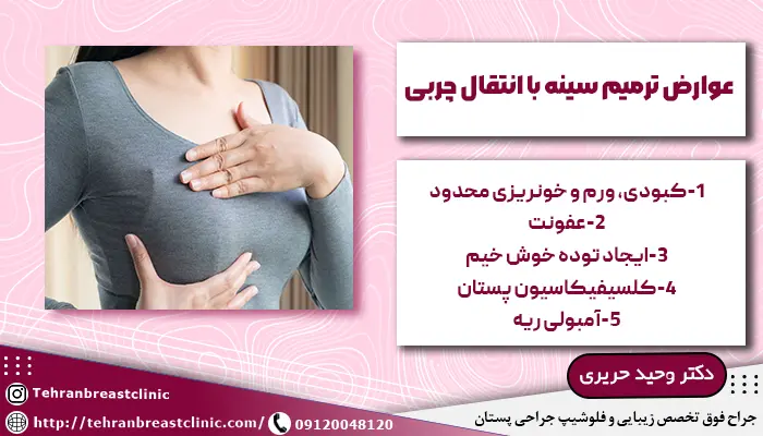 عوارض ترمیم سینه با تزریق چربی