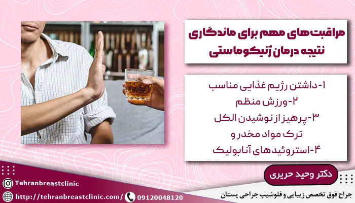 تصویر نه گفتن به الکل برای مراقبت های بعد از عمل ژنیکوماستی