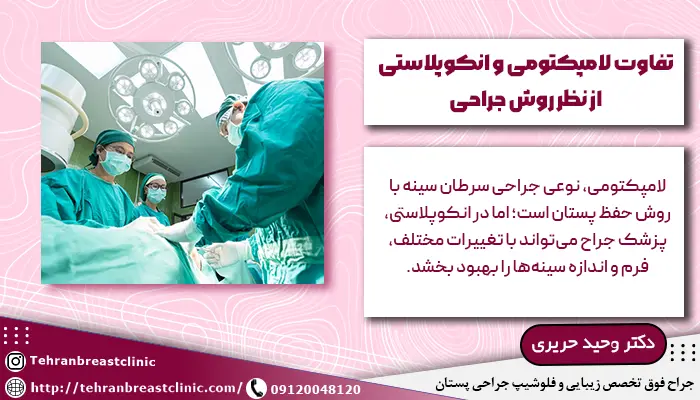 تفاوت لامپکتومی و انکوپلاستی از نظر روش جراحی